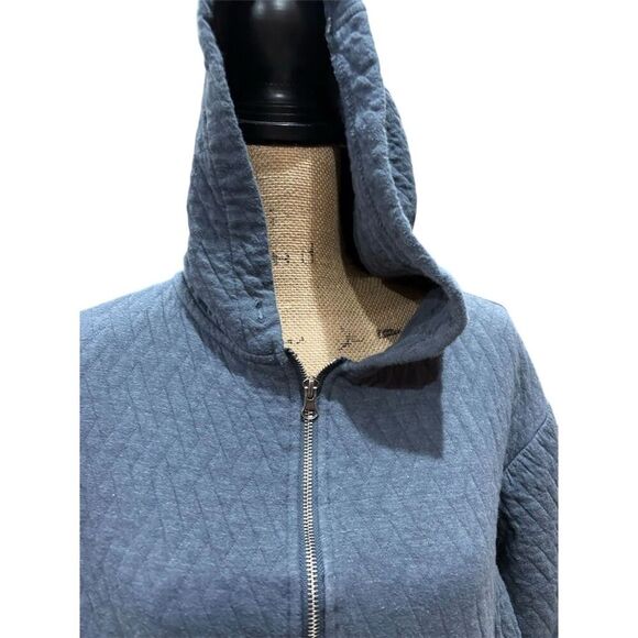 Great Northwest Women's Quilted Blue Hoodie Jacket Size L - Picture 2 of 10